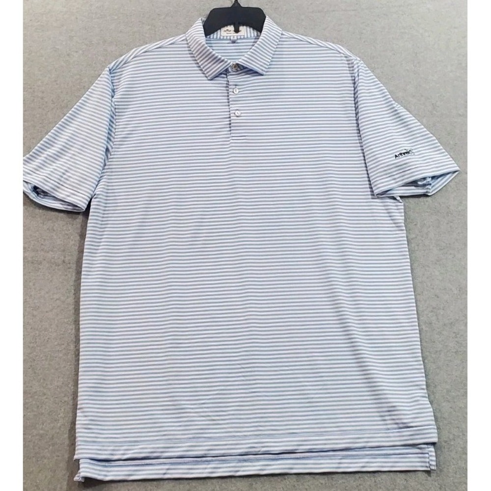 Peter Millar Summer Comfort Competition Stripe Performance Polo XL Blue White‎